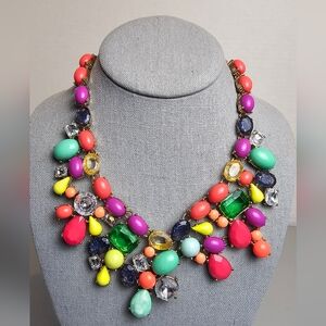 [Leslie Danzis] Chunky Candy Colored Statement Bib Necklace